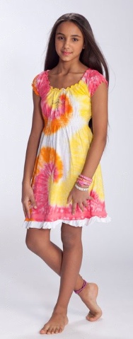 Tie-dye Peasant Dress