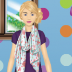 This is a picture of the dress on my model in my "house." I hope that this is the winning outfit